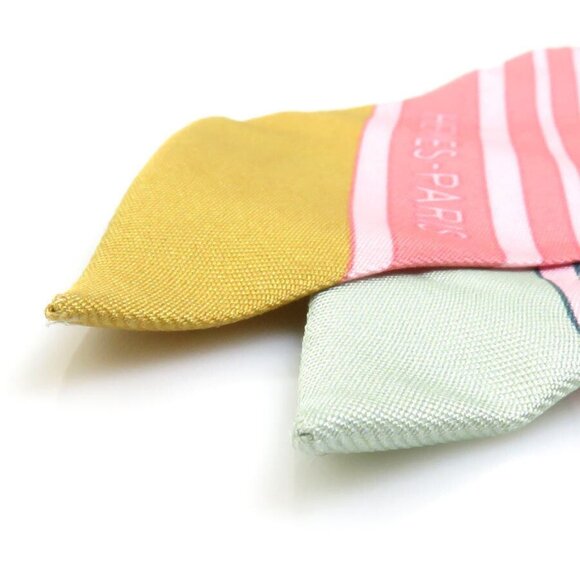 Auth HERMES Twilly Ribbon Scarf Pink/Multicolor Silk - Picture 8 of 12